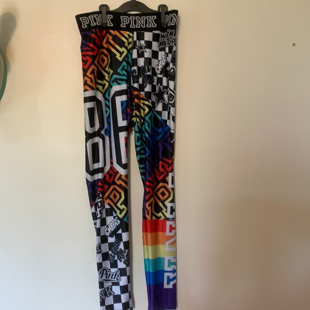 Victoria Secret Pink rainbow leggings size Medium